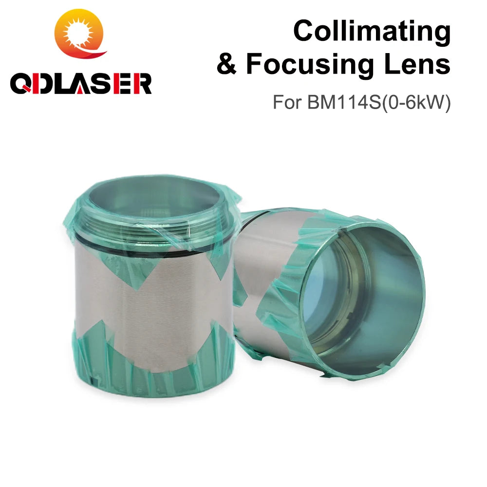 QDLASER BM114 Collimating &amp; Focusing Lens D37 F100 &amp; D38.1 F200mm with Lens Holder for Raytools Laser Cutting Head BM114