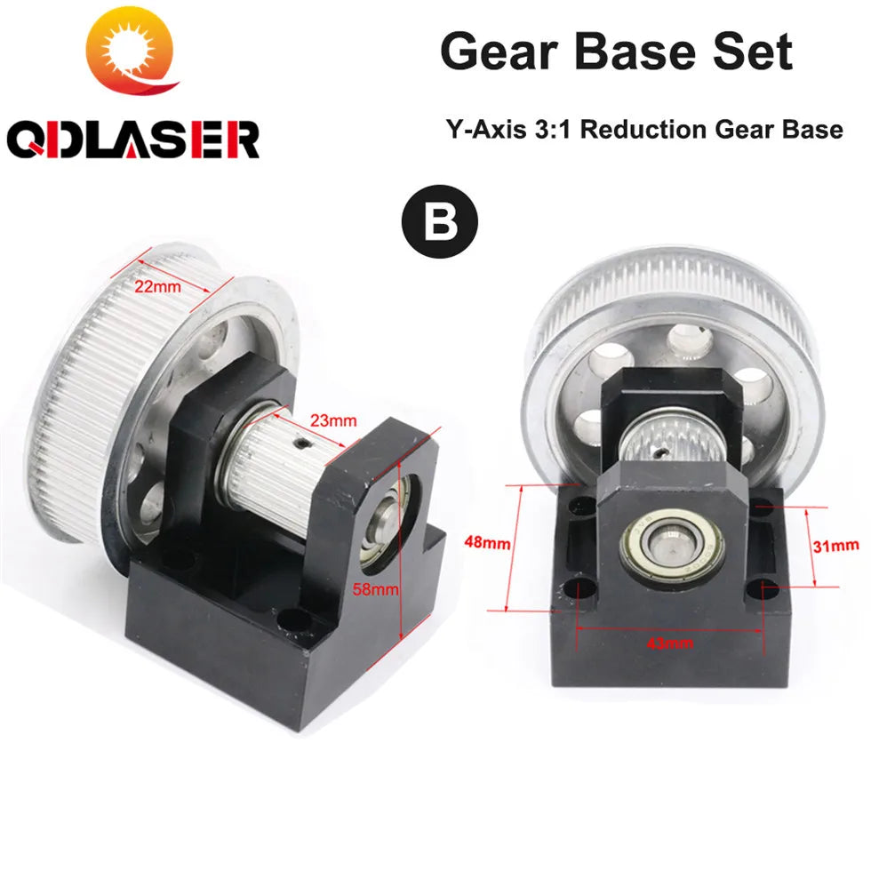 Gear Base Set Machine Mechanical Parts 3M Reduction Box Idler Pulley Tensioner Timing Pulley