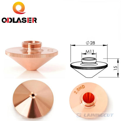 QDLASER Laser Nozzle Single Layer Dia.28mm Caliber 0.8 - 4.0 for Precitec FIBER Laser Cutting Head