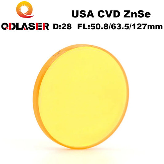 High Power USA CVD ZnSe Laser Focus Lens Dia. 28mm FL50.8/63.5/101.6mm for CO2 Laser Engraving Cutting Machine