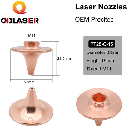 QDLASER OEM Precitec Single Layer Caliber 1.5/2.0mm Laser Cutting Nozzle