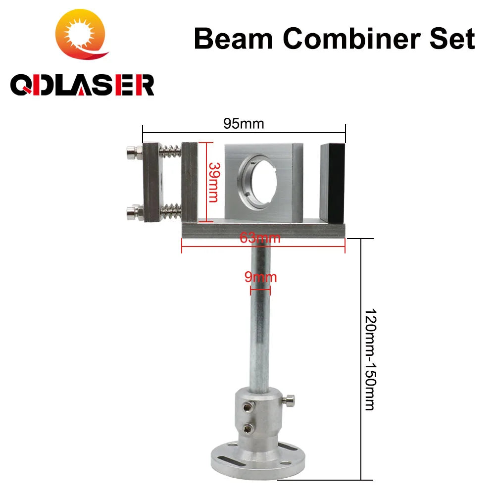 QDLASER Laser Beam Combiner Set 20/25mm ZnSe Beam Combiner + Mount + Laser Pointer for CO2 Laser Engraving Cutting Machine