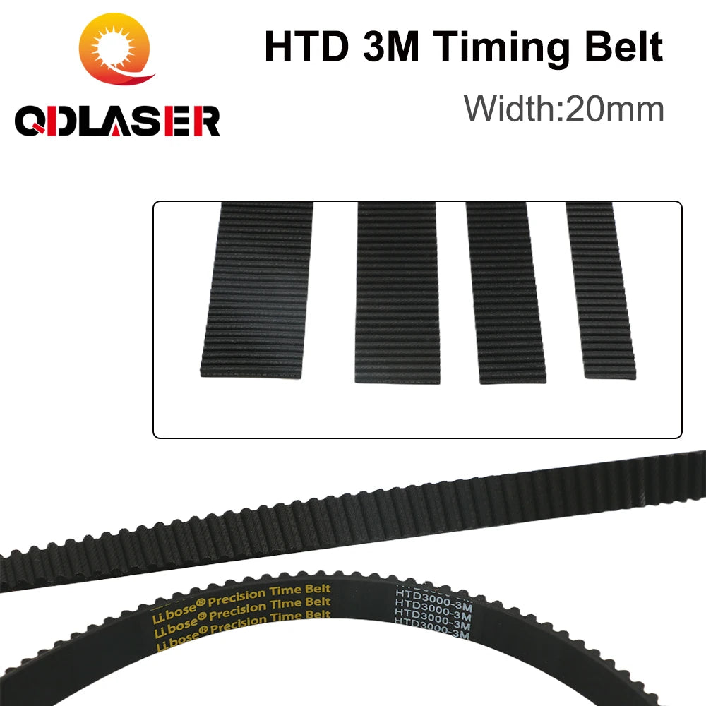 QDLASER High Quality HTD 3M-20 Timing Belt 10meters Synchronous Belts Polyurethane for CO2 Laser Engraving Cutting Machine