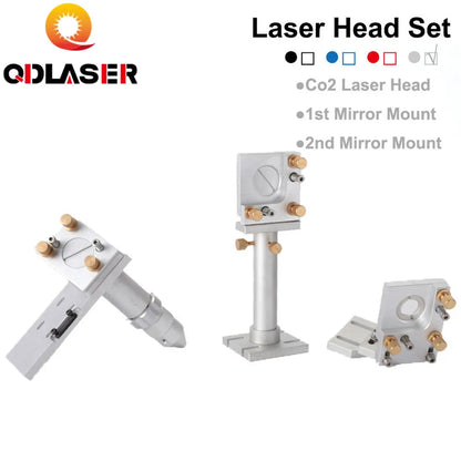 QDLASER C Series Co2 Laser Head Sets Laser Focus Lens 20-63.5mm With Laser Head 1st 2nd Mirror Mount