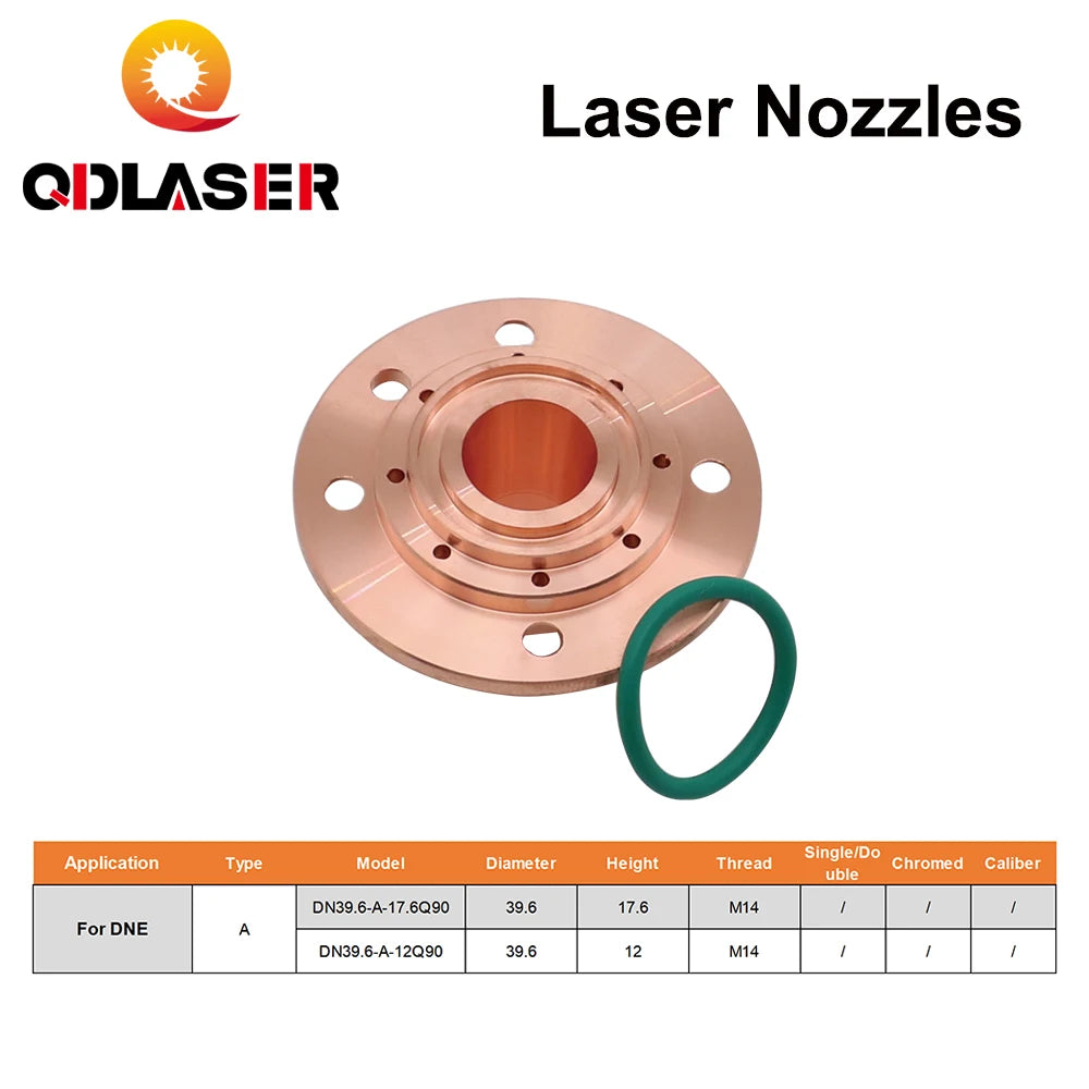 QDLASER G-type DN-2 Laser Nozzle Connector Q90 Height 12.3mm / 17.6mm Thread M14 for Fiber Laser Cutting Machine the Nozzle