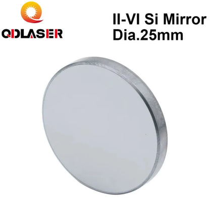 QDLASER II-VI CO2 Laser Si Mirror Dia. 25mm Thk.3mm 10.6um LPMS Coating for CO2 Laser Engraving Cutting Machine Free Shipping