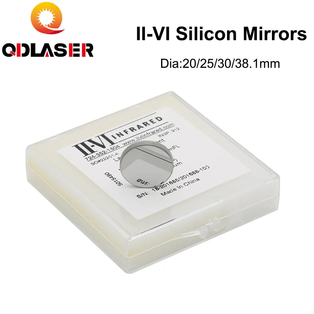 II-VI CO2 Laser Si Reflection Mirror Laser Mirror Dia. 20/25/30/38.1mm for Laser Cutter Engraver