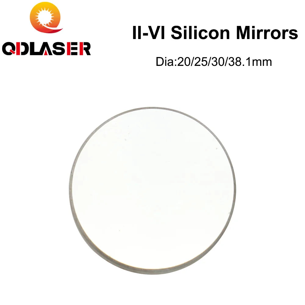 II-VI CO2 Laser Si Reflection Mirror Laser Mirror Dia. 20/25/30/38.1mm for Laser Cutter Engraver