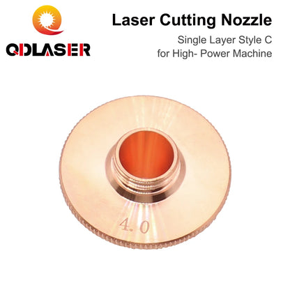 QDLASER Penta Laser Cutting Nozzles Single Layer C Style for High-Power Machine D28 M11 H15mm Caliber 3.5-6.0mm for Fiber Laser