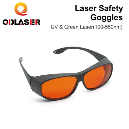 QDLASER 355nm UV Laser Safety Glasses Type C OD6+ 190-550nm Protective Eyewear for UV Laser Machine Protective Glasses
