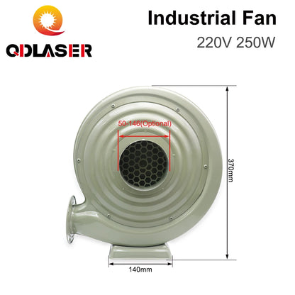 QDLASER Exhaust  Fan Air Blower  220V 250W Centrifugal Type for CO2 Laser Engraver Cutting Machine Medium Pressure Lower Noise