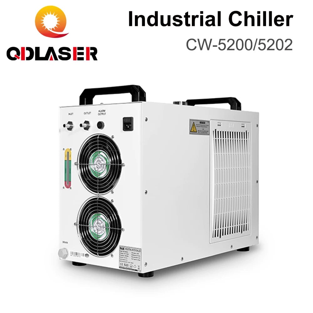 QDLASER CW5200 CW5202 S&A Water Chillers Industrial air Water Cooler for CO2 Laser Engraving Cutting Machine Cooling