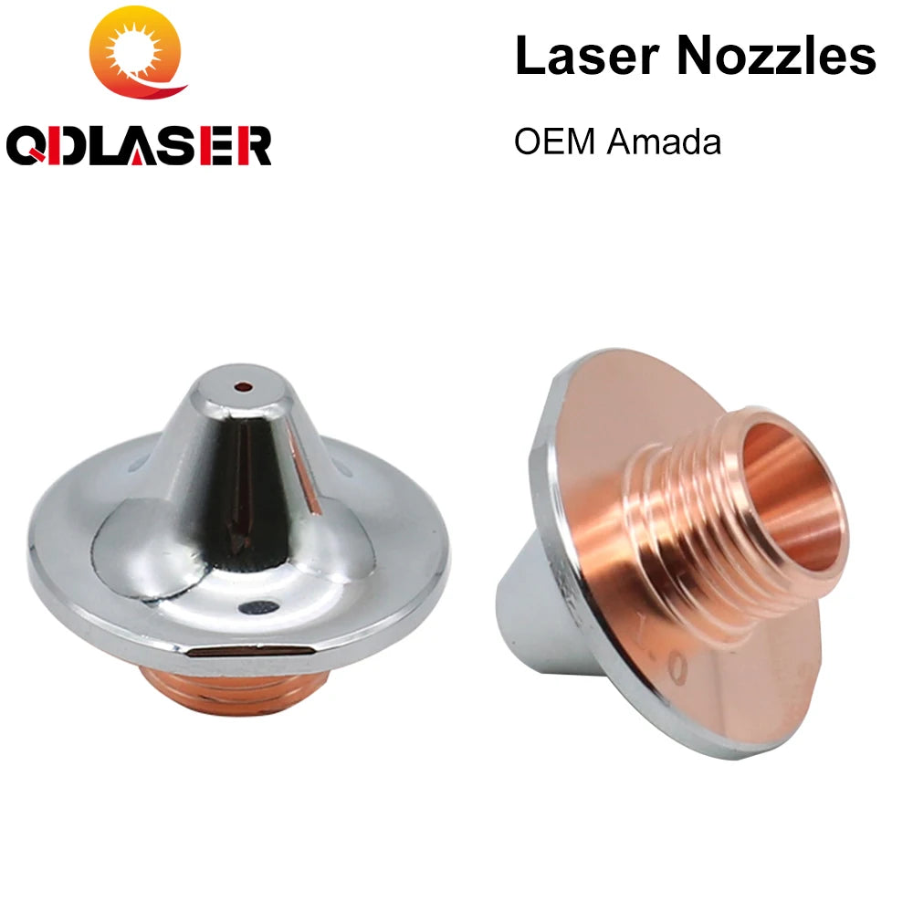 QDLASER OEM Amada Single/Double Layer Nozzles Dia 25mm H20 M12 Caliber 0.8-4.0mm for Fiber Laser Cutting Head