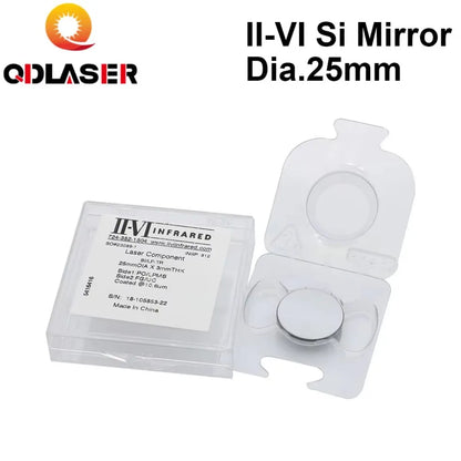 QDLASER II-VI CO2 Laser Si Mirror Dia. 25mm Thk.3mm 10.6um LPMS Coating for CO2 Laser Engraving Cutting Machine Free Shipping