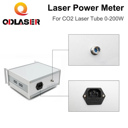 QDLASER Benchtop Power Meter YL-S-III 0-200W Meter Test Range 0-200W Use Wavelength 10.6um Voltage AC 220V for CO2 Laser Tubes