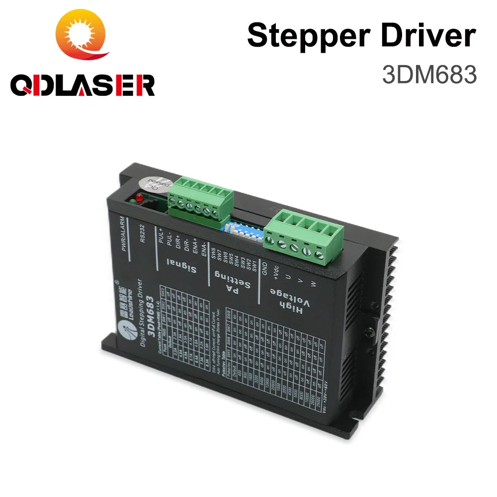 QDLASER Leadshine Stepper Motor Driver 3DM683 3 Phase 20-60VDC 0.5-8.3A for Nema23 Nema34 Motor Controller