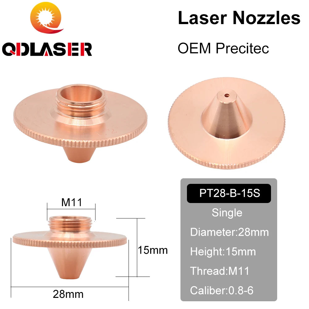 QDLASER OEM Type B Laser Cutting Nozzle D28 for Precitec Fiber Laser Head