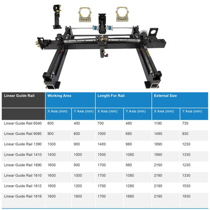 QDLASER 6040 Single Head Linear Guides Set for DIY Laser Cutting Machine Kit Reduction Gear Box