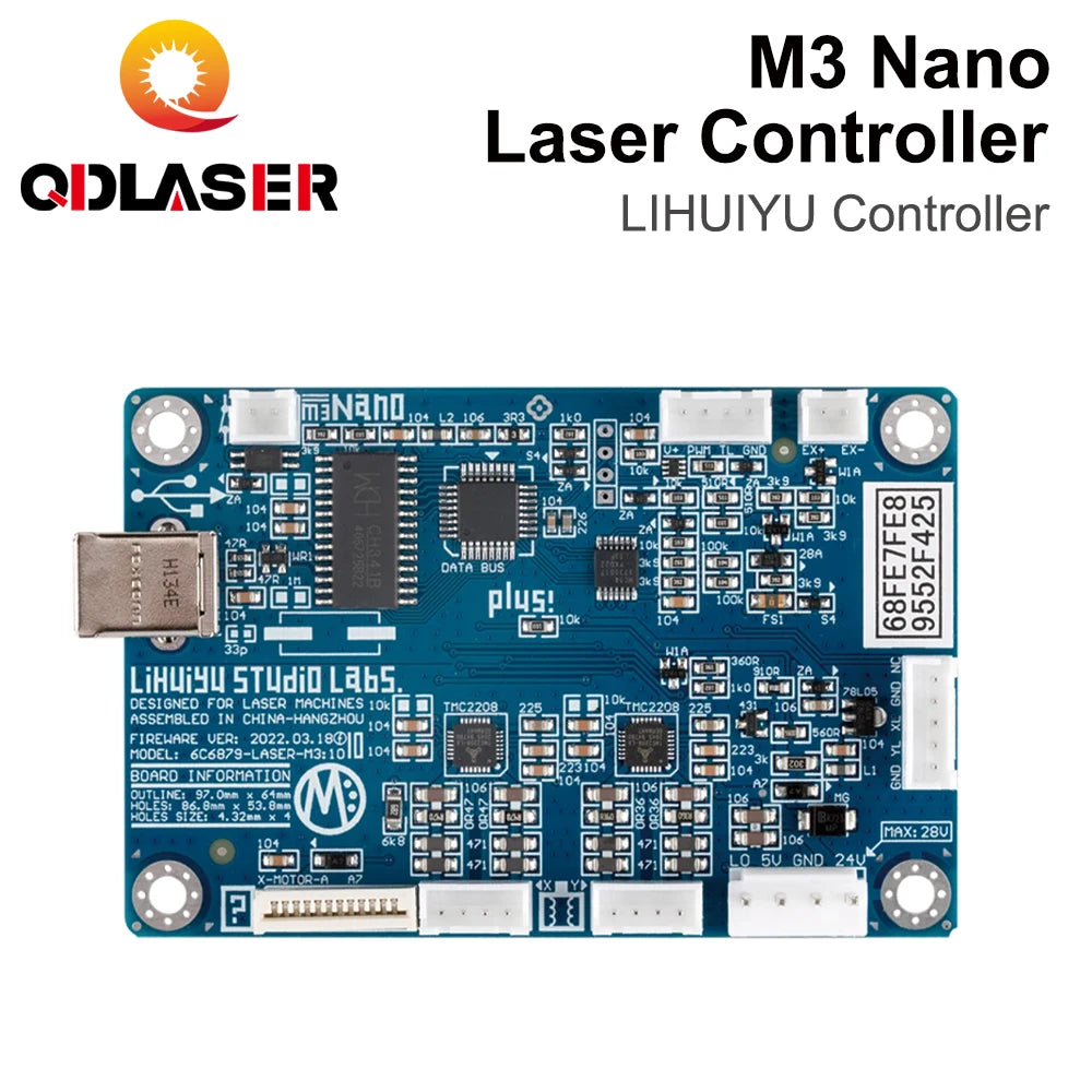 QDLASER LIHUIYU M3 Nano Laser Control Panel + Controller Mother Main Board + Dongle B System Engraver Cutter for K40 Machine
