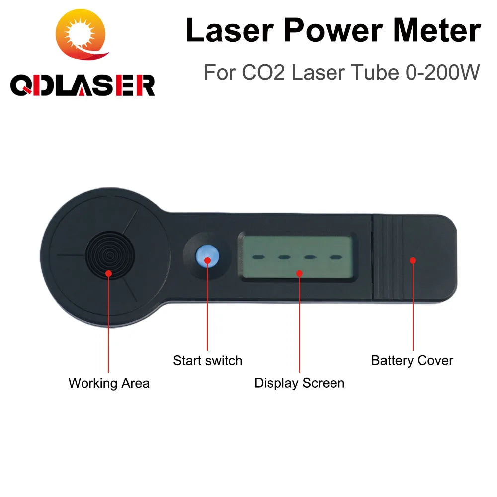QDLASER Laser Handheld Power Meter HLP-200B 0-200W High Accuracy for Co2 Laser Engraving Cutting Machine Laser Tube Dynamometer