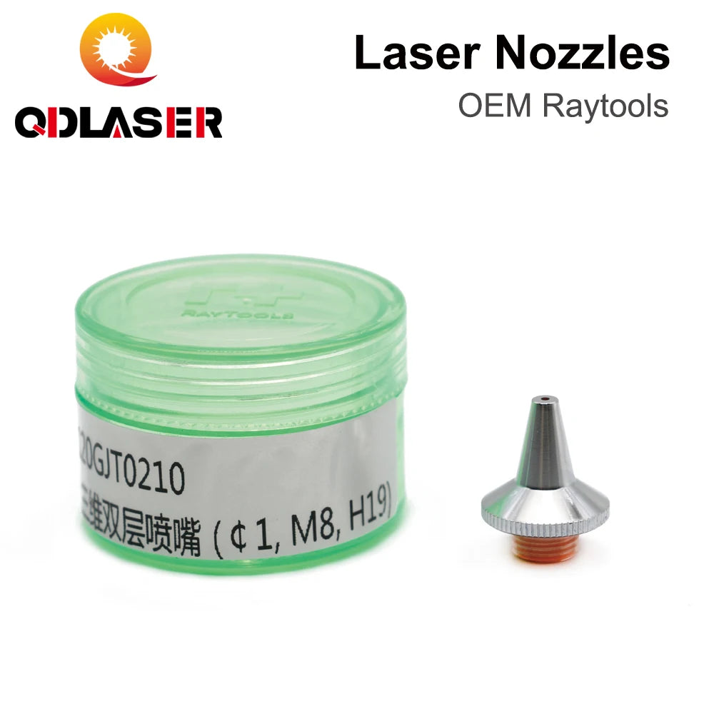 QDLASER 3D Laser Nozzle M8 Dia.15mm Height 19mm 3D Cutting Nozzle Single & Double Layer for Raytools3D BT240S BM109