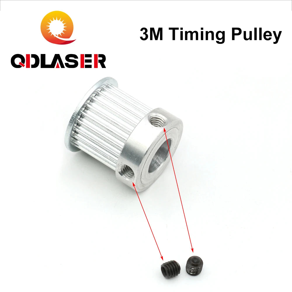 QDLASER HTD-3M Timing Pulley /Alu for CO2 Laser Engraving and Cutting Machine Wheel Gear Pulley