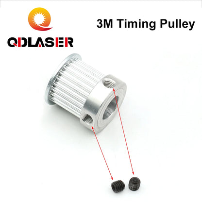 QDLASER HTD-3M Timing Pulley /Alu for CO2 Laser Engraving and Cutting Machine Wheel Gear Pulley