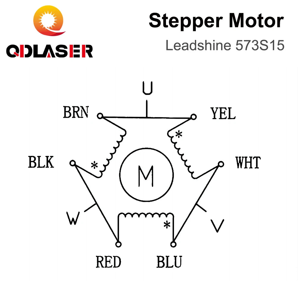 QDLASER Leadshine 573S15 3 phase Stepper Motor for NEMA23 5A Length 79mm (2.99 inch) Shaft 8mm (0.315 inch)