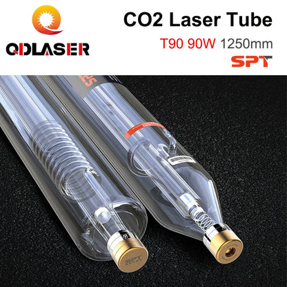 QDLASER SPT T90 90-100W Co2 Laser Tube Length 1250mm Dia 80mm for CO2 Laser Engraving and Cutting Machine