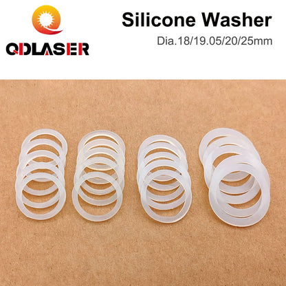 QDLASER Laser Lenses Silicone Washer Dia.18/19.05/20/25mm for CO2 Laser Focusing Lens Mirrors