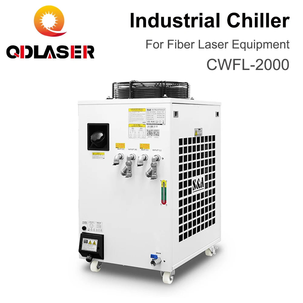 QDLASER CWFL-2000 S&A Industrial Chiller 220-240V Voltage 50/60Hz 15L/min Rated Flow for Industrial Machine Water Cooling System