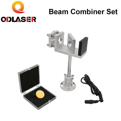 ZnSe Laser Beam Combiner Set 20 / 25mm Conbiner 500-700nm Lens + Mount + Red Pointer for CO2 Laser Marking Machine