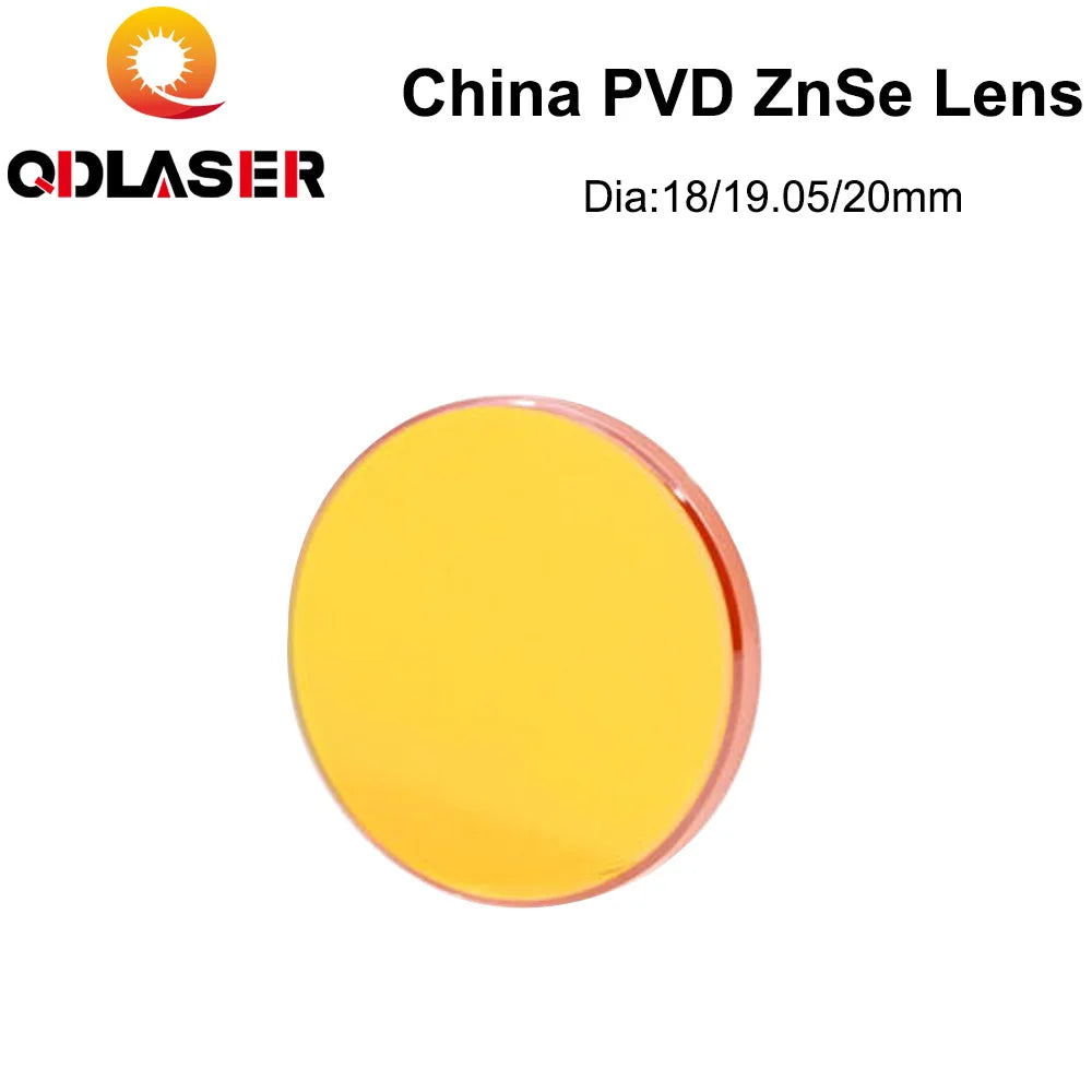 QDLASER China PVD CO2 ZnSe Focus Lens Dia.18 19.05 20 mm FL38.1 50.8 63.5 101.6 127mm 1.5-4" for Laser Engraving Cutting Machine