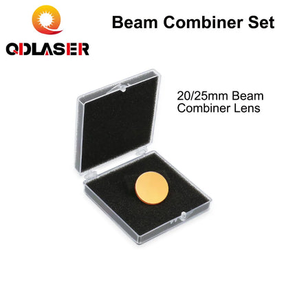 QDLASER Laser Beam Combiner Set 20/25mm ZnSe Beam Combiner + Mount + Laser Pointer for CO2 Laser Engraving Cutting Machine