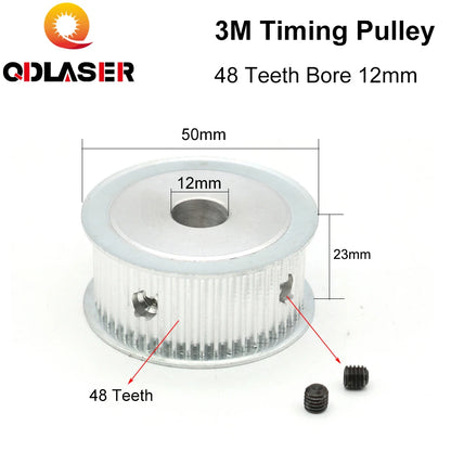 HTD 3M 48 Teeth Timing Pulley For CO2 Laser Machine