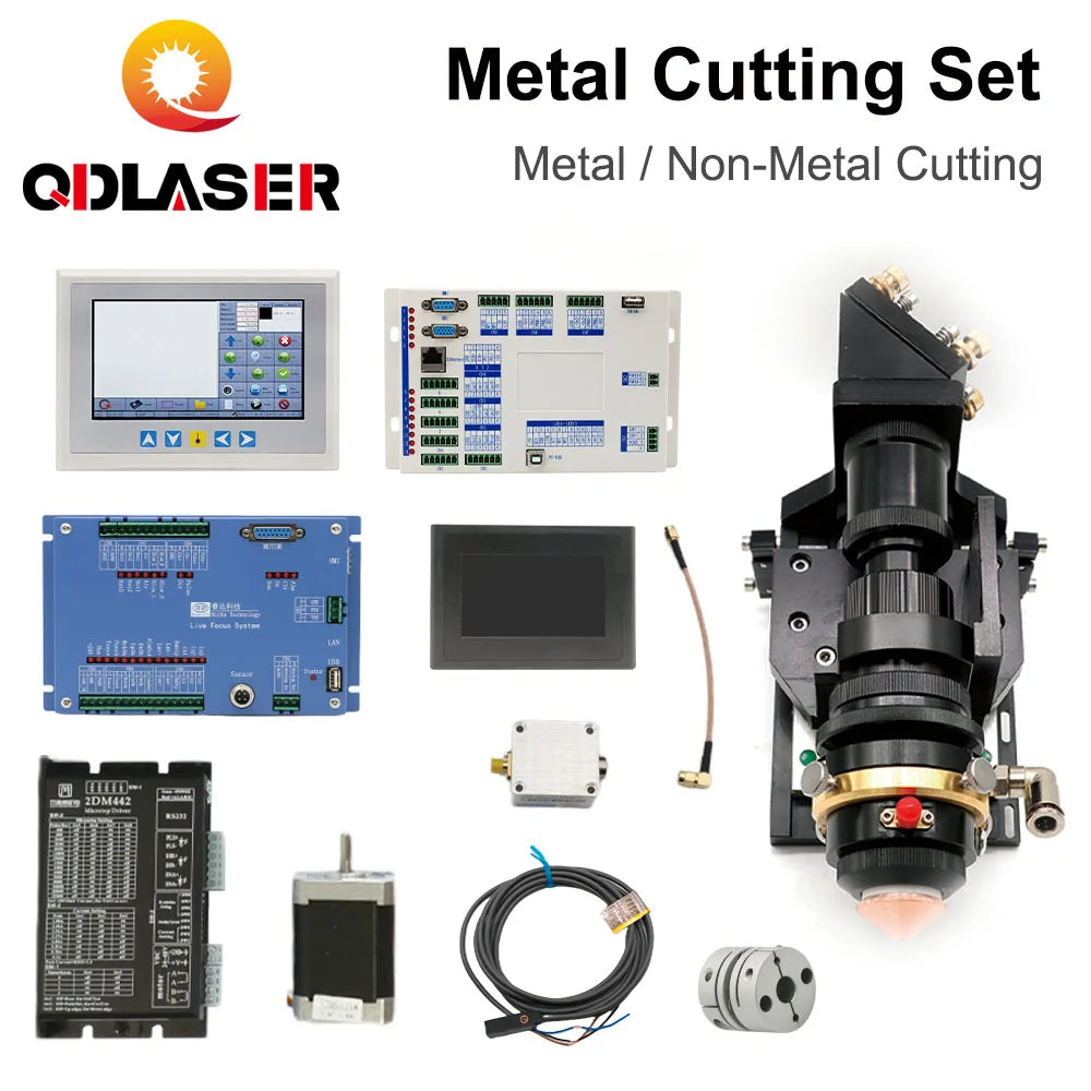 QDLASER Rada Controller + Black Metal Cutting Set CO2 Laser 150-500W Metal Non-Metal Hybrid Auto Focus for Laser Cutting Machine