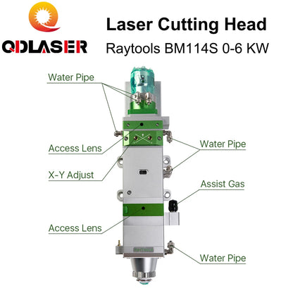 QDLASER BM114S 0-6000W Auto Focusing Fiber Laser Head Metal Cutting Professional Supplier Laser Spare Parts For Raytools