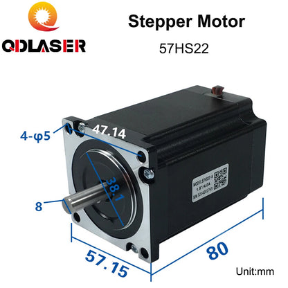 QDLASER Laser Spare Parts Nema 23 220V Leadshine 2-Phase Stepper Motor 57HS22