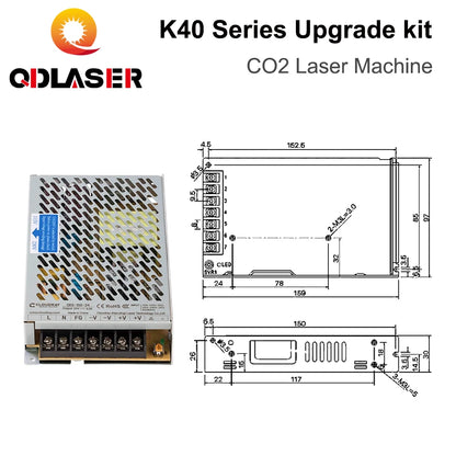 QDLASER for K40 Series CO2 Small Laser Engraving Machine Upgrade Kit CO2 Laser Controller Rida RDC6432 DM542S Stepper Driver