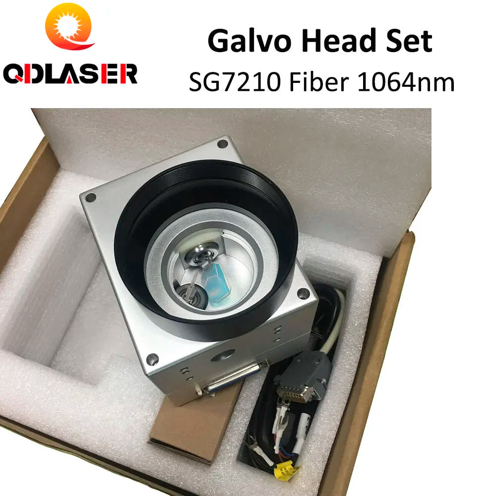 QDLASER 1064nm Fiber Laser Scanning Galvo Head SG7210 SG7210R Input Aperture10mm Galvanometer Scanner with Power Supply Set