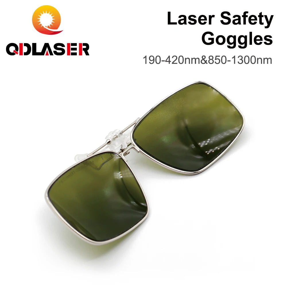 QDLASER Clip-on 1064nm Laser Safety Glasses Type E 850-1300nm OD6+ CE Protective Mirror for Fiber Laser Marking and Cutting