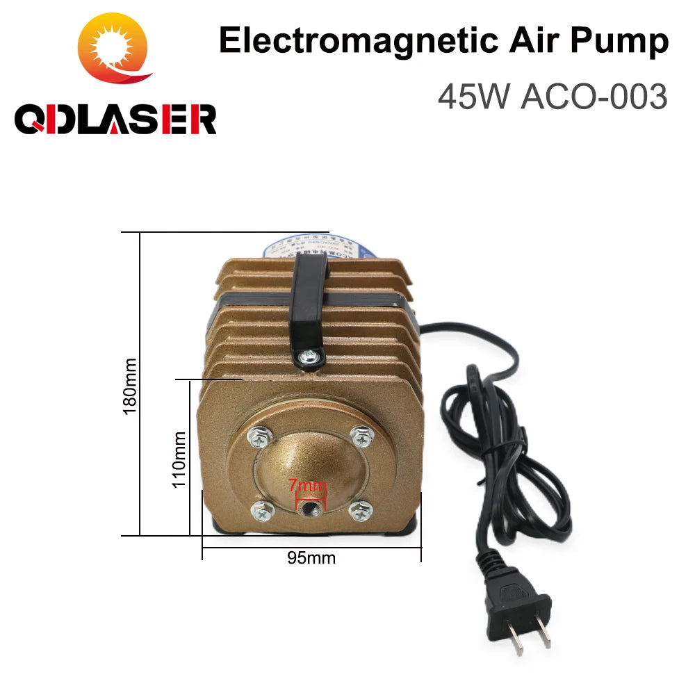 QDLASER Air Pump 45W ACO-003 Electromagnetic 220-240V 50L/min for CO2 Laser Engraving Cutting Machine
