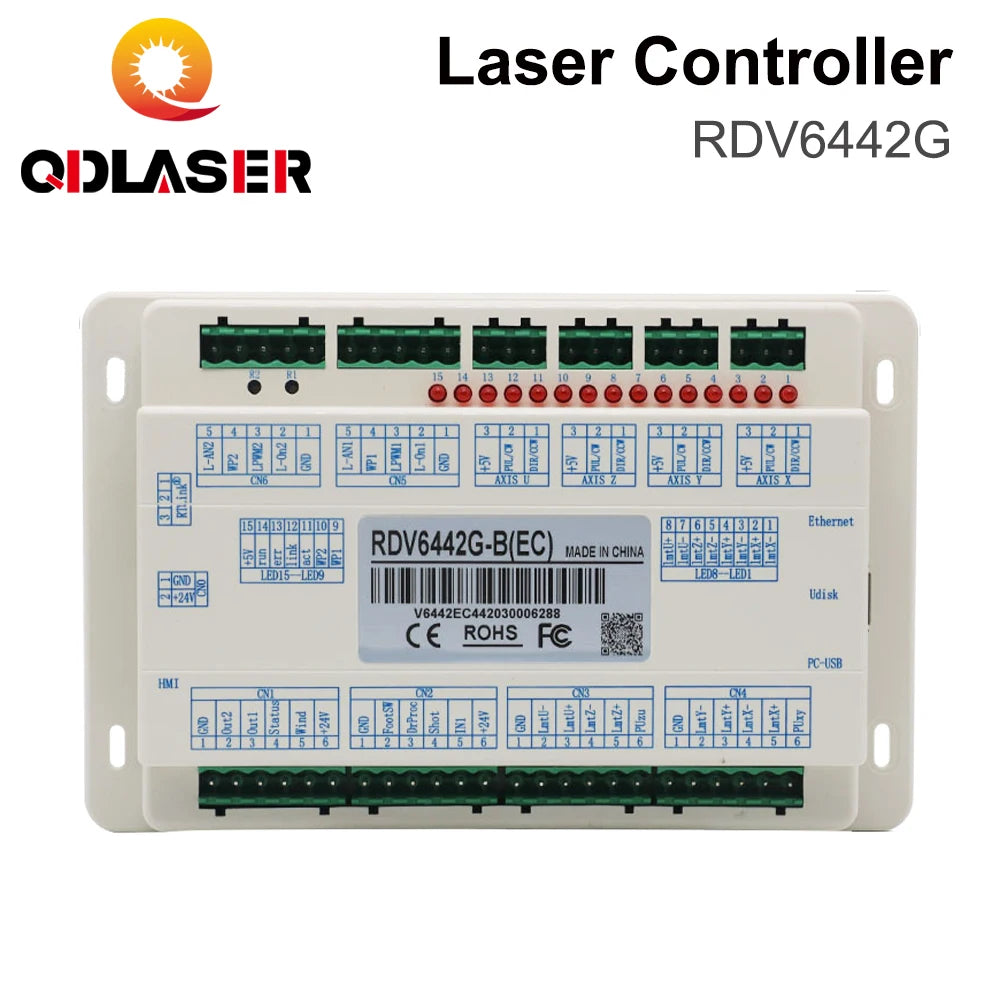QDLASER Ruida RDV6442G+CCD Camera Co2 Laser Controller System for Co2 Laser Cutting and Engraving Machine