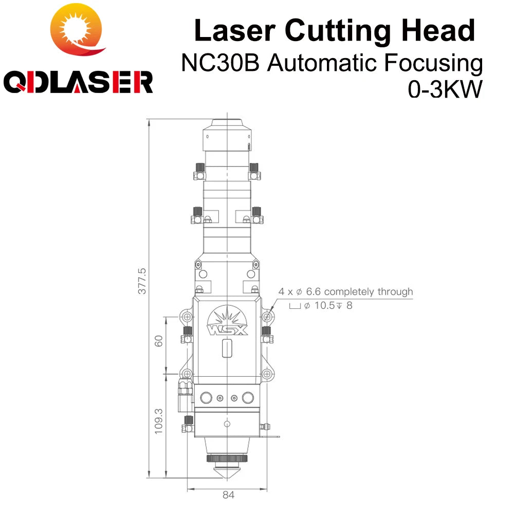 QDLASER WSX Auto Focusing Fiber Laser Cutting Head NC30B for Metal Cutting