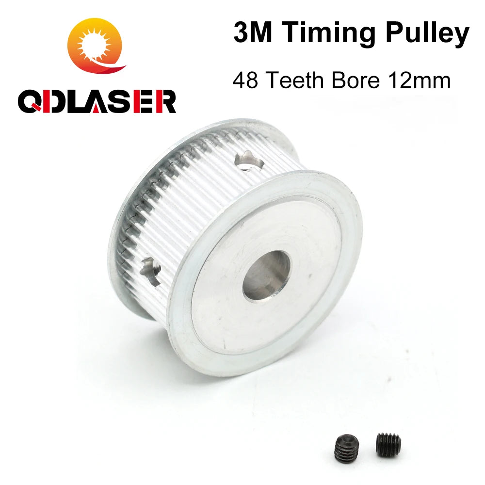 QDLASER HTD-3M Aluminum Timing Pulley, Smooth Mini Belt Pulley