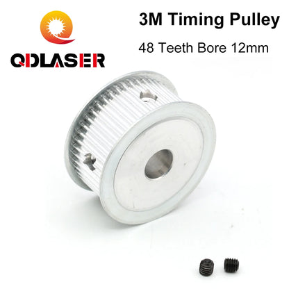 QDLASER HTD-3M Aluminum Timing Pulley, Smooth Mini Belt Pulley