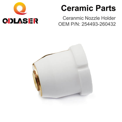 QDLASER Laser Ceramic Nozzle Holders OEM PIN 254493 / 260432 Ceramic Parts for Fiber Laser Cutting Head