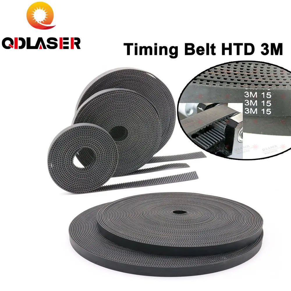 QDLASER High Quality 10meters HTD3M PU Open Belt 3M Width 5 10 15 20 25 30mm Timing Belt Polyurethane for CO2 Laser Machine