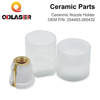 QDLASER Laser Ceramic Nozzle Holders OEM PIN 254493 / 260432 Ceramic Parts for Fiber Laser Cutting Head