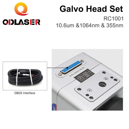 QDLASER Fiber Laser Scanning Galvo RC1001-R Galvo Head Set 10.6um &amp;1064nm &amp; 355nm 10mm Galvanometer Scanner